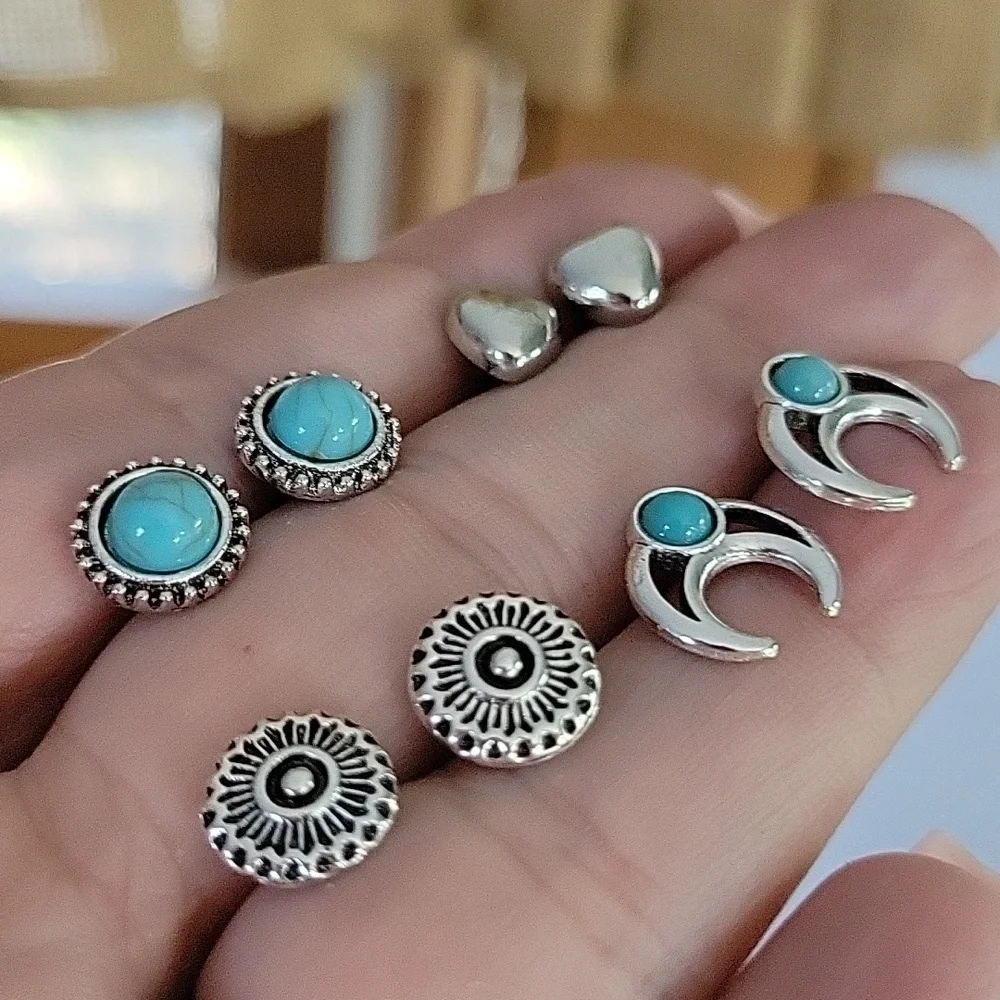 Boho Basics Stud Earrings, Set of Four - Picture 3 of 8